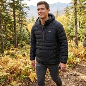 L.L. Bean Men’s Bean’s Down Anorak • 650 Down Fill • Size XXL in Black • Hooded